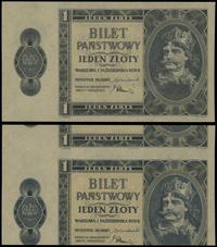 1 złoty 1.10.1938, błąd druku - obustronny nadru
