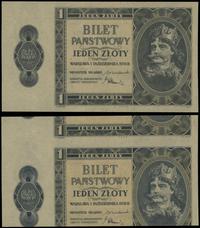 1 złoty 1.10.1938, błąd druku - obustronny nadru