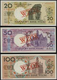 Polska, komplet wzorów banknotów z serii miasta polskie