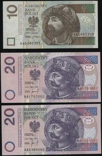 Polska, 10 i 2 x 20 złotych, 5.01.2012 i 25.03.1994