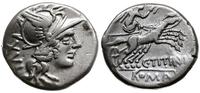 denar 141 pne, Rzym, Aw: Głowa Romy w hełmie w p