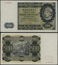 500 złotych 1.03.1940, seria B 1307006, piękne, 