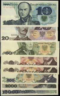 zestaw 9 banknotów, 10 zł 1982, 20 zł 1982, 50 z