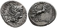 denar 101 pne, Rzym, Aw: W wieńcu laurowym głowa