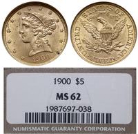 5 dolarów  1900, Filadelfia, moneta w pudełku NG