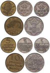 zestaw monet 5 i 10 fenigowych, łącznie 5 sztuk,