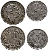 zestaw: 5 i 10 centimes 1901, miedzionikiel, łąc