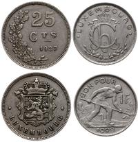zestaw: 25 centimes 1927 i 1 frank 1928, miedzio