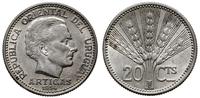 20 centesimos 1954, Utrecht, srebro, piękne, KM 