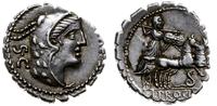 denar seratus 80 pne, Rzym, Aw: Głowa Juno w pra