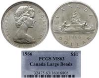 1 dolar 1966, piękna moneta w pudełku PCGS z oce