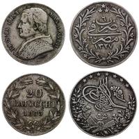 zestaw 2 monet, Watykan Pius IX 20 Baiocchi 1863