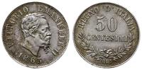 50 centesimi 1863 M, Mediolan, piękne, Pagani 52