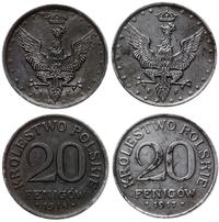 Polska, zestaw: 2 x 20 fenigów, 1917 i 1918