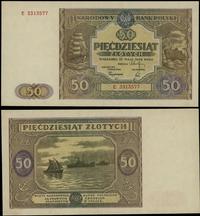 50 złotych 15.05.1946, seria E 3313577, złamane 