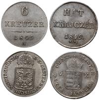 zestaw 2 monet, 6 krajcarów 1849 NB oraz 6 krajc