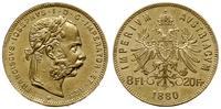 Austria, 8 florenów = 20 franków, 1880