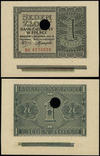 1 złoty 1.08.1941, BE 4373323, perforowany, z sz