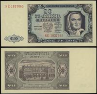 20 złotych 1.07.1948, seria KE, numeracja 183706