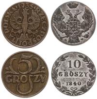 zestaw 2 monet, 10 groszy 1840 MW, Warszawa oraz