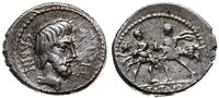denar 89 pne, Rzym, Aw: Głowa Titusa Tatiusa w p
