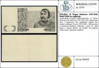 Polska, czarnodruk rysunku stalorytniczego ze strony głównej 100 złotych, 15.08.1939