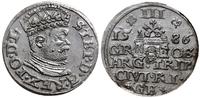 trojak 1586, Ryga, mała głowa króla, piękny, Ige
