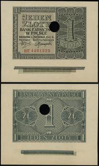 1 złoty  1.08.1941, seria BE 44013323, perforowa