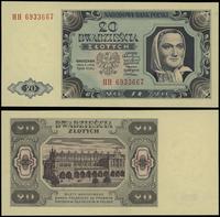 20 złotych 1.07.1948, seria HH 6933667, wyśmieni