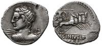 denar 84 pne, Rzym, Aw: Popiersie Vejovisa w lew