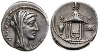 denar 55 pne, Rzym, Aw: Głowa Westy w prawo, prz