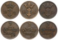 Polska, zestaw: 3 x 2 fenigi, 1923, 1926, 1937