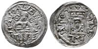 denar 1146-1157, Aw: Książę z mieczem trzymanym 