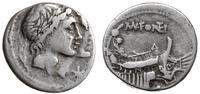 denar 108-107 pne, Rzym, Aw: Dwie głowy Dioskuró