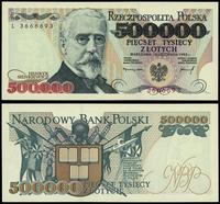 500.000 złotych 16.11.1993, seria L 3666693, pię