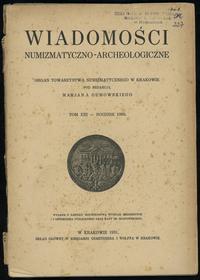 czasopisma, Wiadomości Numizmatyczno-Archeologiczne, tom XIII, rocznik 1930