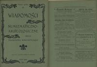 czasopisma, Wiadomości Numizmatyczno-Archeologiczne Nr 51 (1/1902)