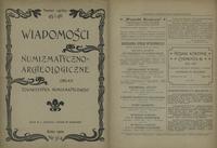 czasopisma, Wiadomości Numizmatyczno-Archeologiczne Nr 45-46 (3-4/1900)
