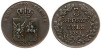 Polska, 3 grosze polskie, 1831