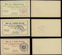 zestaw bonów, 1 korona 06.1918, druk zielony na 