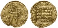 dukat 1707, Utrecht, złoto 3.41 g, wycięty krąże