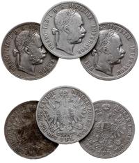 3 x 1 floren 1880, 1881, 1883, Wiedeń, łącznie 3