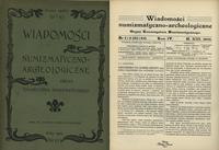 czasopisma, Wiadomości Numizmatyczno-Archeologiczne, kompletny rocznik 1902 (3 zeszyty)