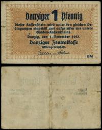 1 fenig 1.11.1923, inicjały drukarni BM, rzadki,