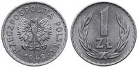 1 złoty 1949, Warszawa, aluminium, moneta w bard