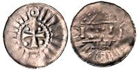 denar krzyżowy X-XI w., aw: Krzyż, w polu 4 kulk