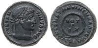 follis 320-324, Tessaloniki, Aw: Głowa cesarza w