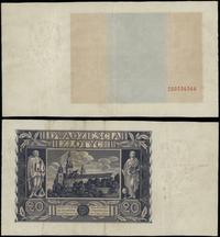 Polska, niedokończony druk banknotu 20 złotych, 11.11.1936