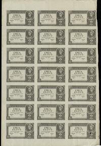 Polska, fragment arkusza zawierający 21 sztuk po 2 złote, 26.02.1936
