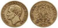 10 marek 1873 E, Drezno, złoto 3.93 g, rzadkie, 